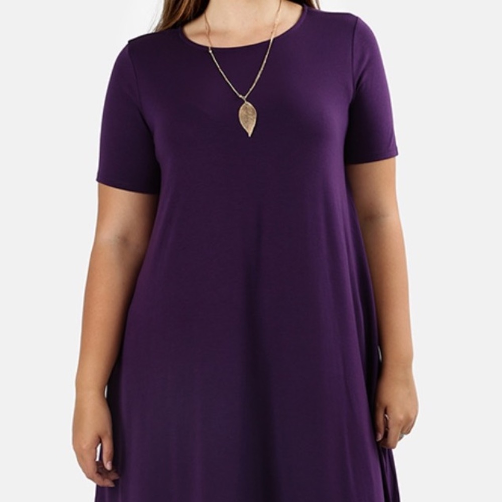 Plus size basic swing dress
